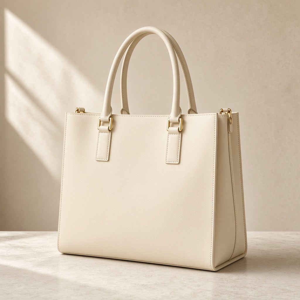 Cream Structured Tote